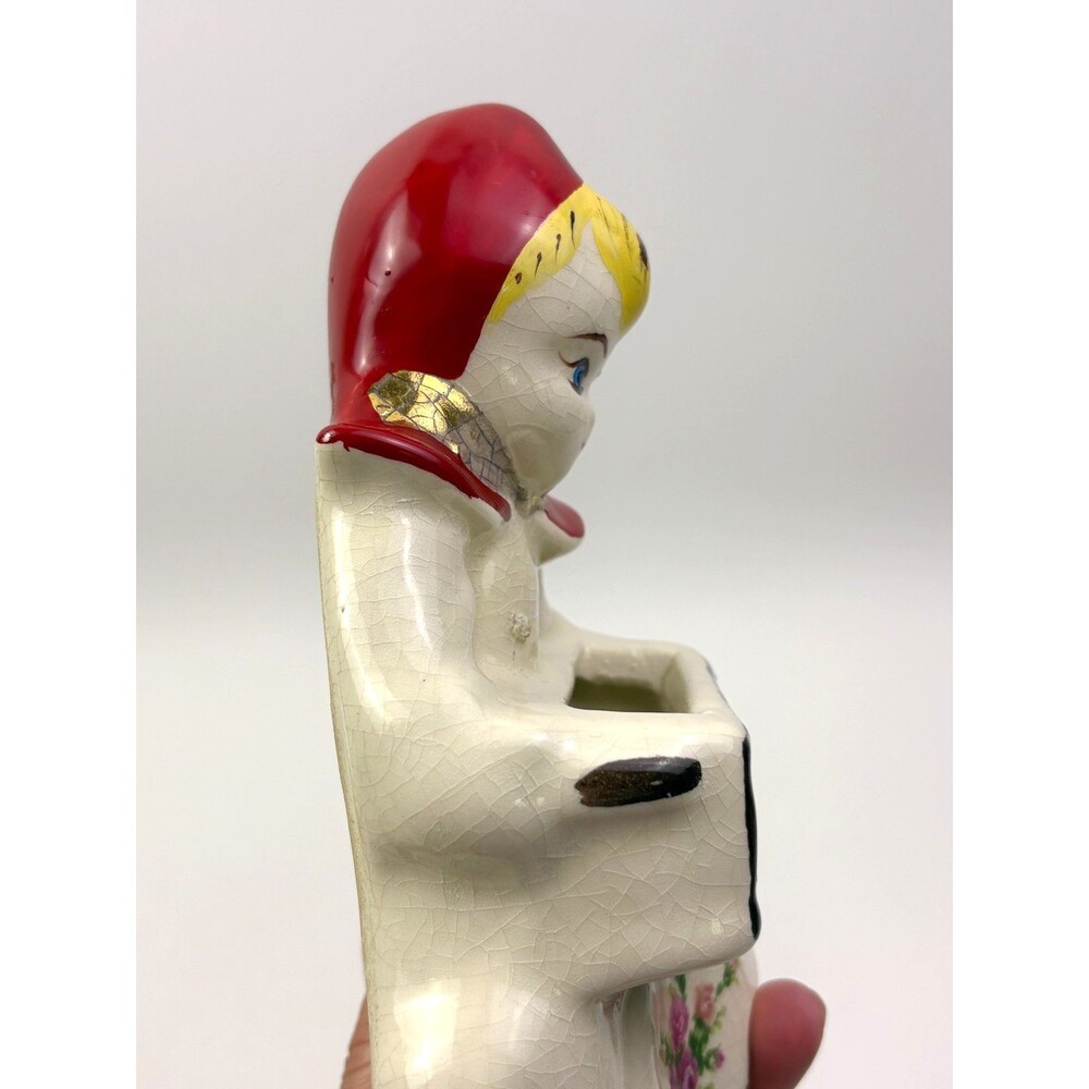 VTG Hull Ware Little Red Riding Hood Wall Pocket Planter Vase - Picture 10 of 16